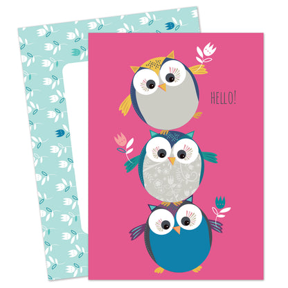 Little Owls Stationery - (12 Cards) A6 Notecard Pack