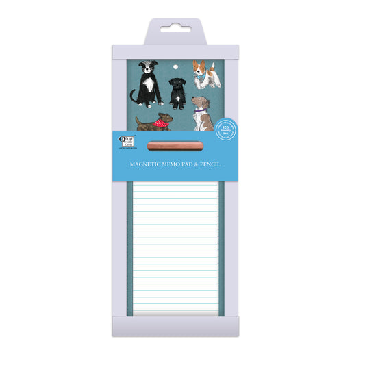 Magnetic Memo Pad - Dogs On Blue