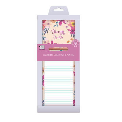 Magnetic Memo Pad - Pink & Floral