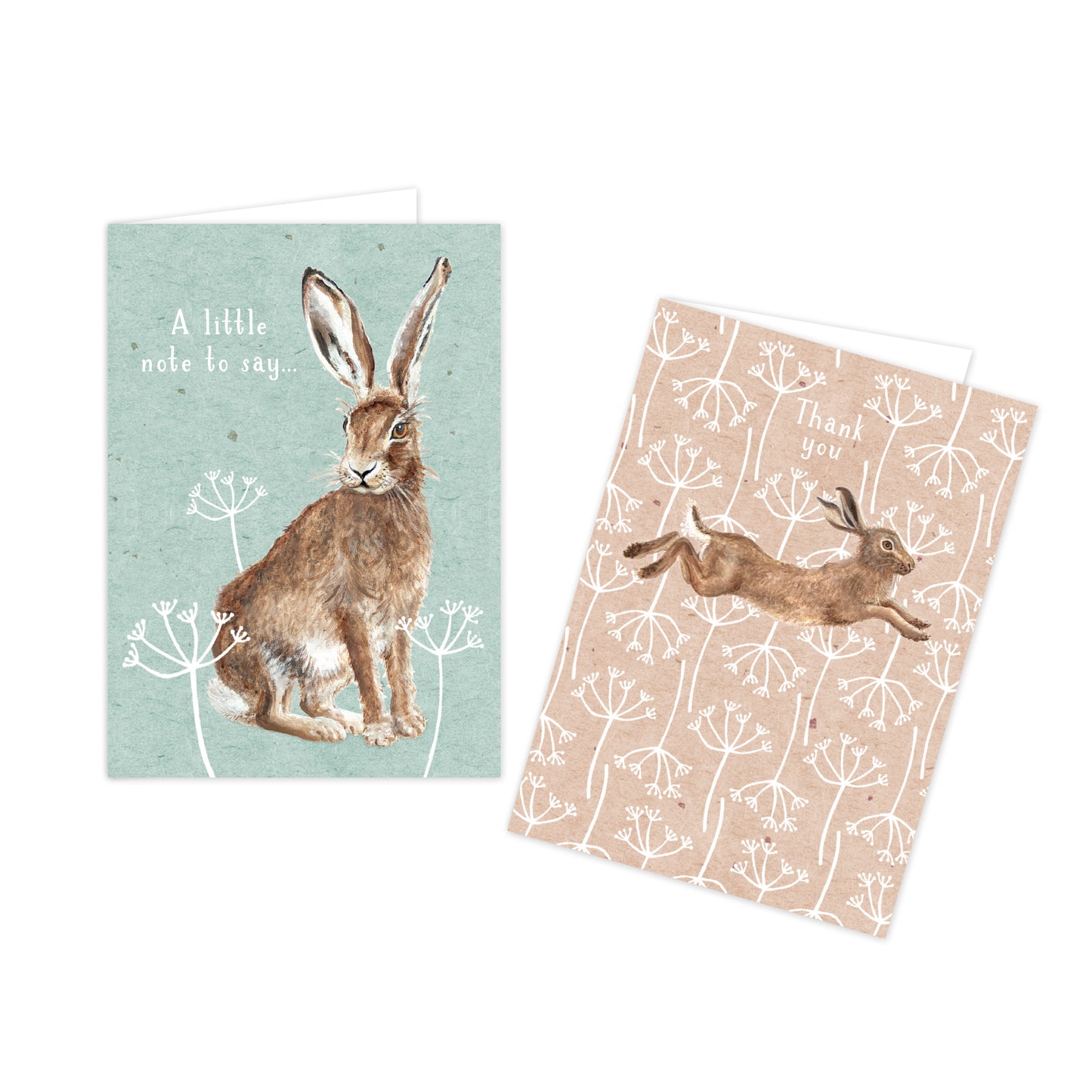 RSPB - In The Wild Stationery - (12 Cards) Square Notecard Pack - Hares