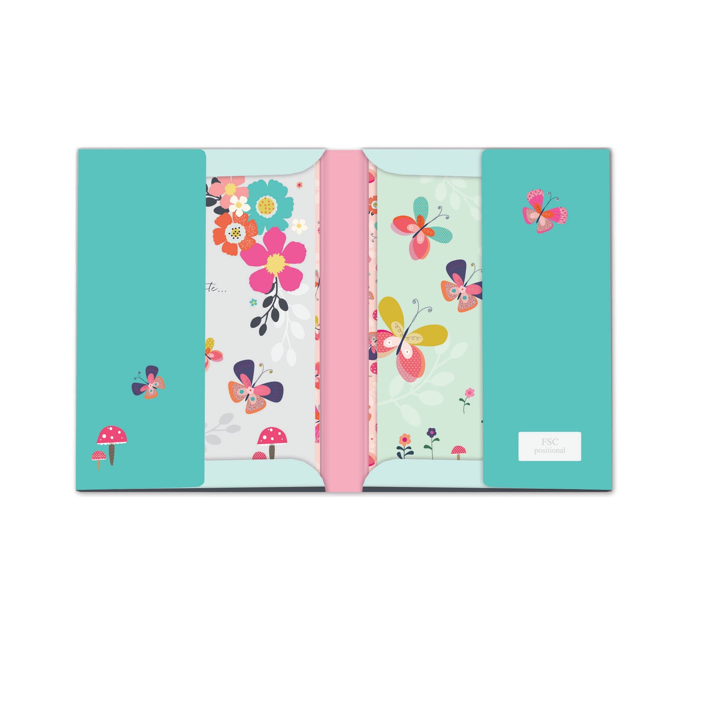 Butterflies Stationery - (12 Cards) Notecard Pack - Flowers