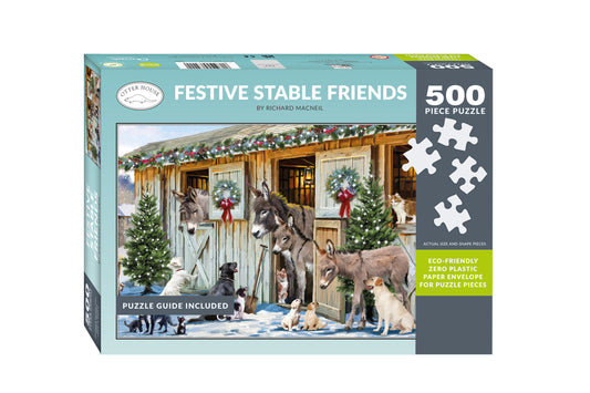 Festive Stable Friends - 500 Piece Jigsaw Puzzle