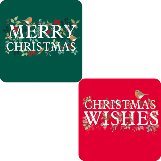 Luxury Christmas Card Pack - Foliage & Robins
