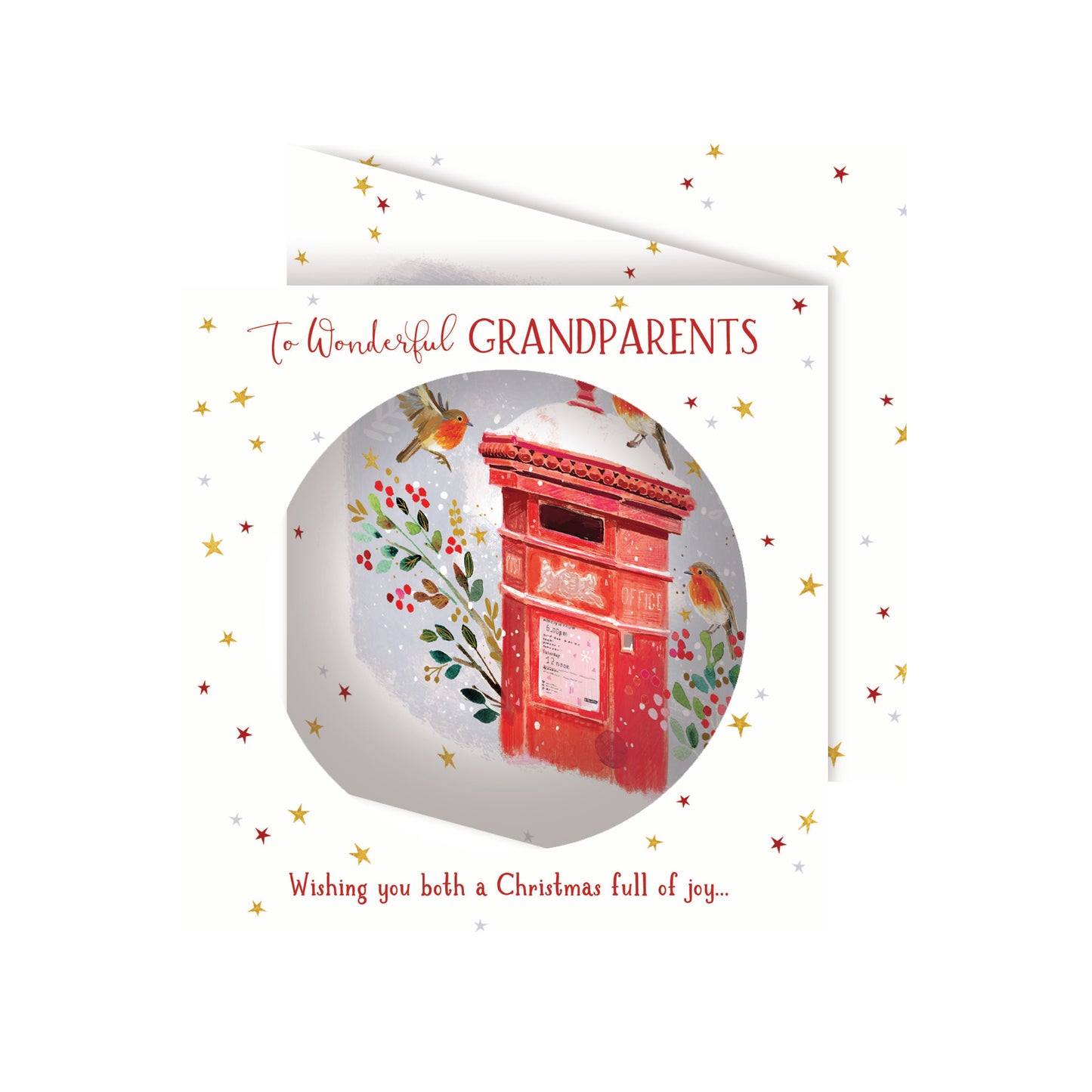 Christmas Card (Single) - Grandparents - Robins