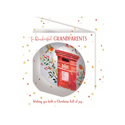 Christmas Card (Single) - Grandparents - Robins