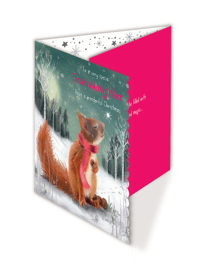 Christmas Card (Single) - Granddaughter - Squirrel