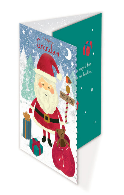 Christmas Card (Single) - Grandson - Santa