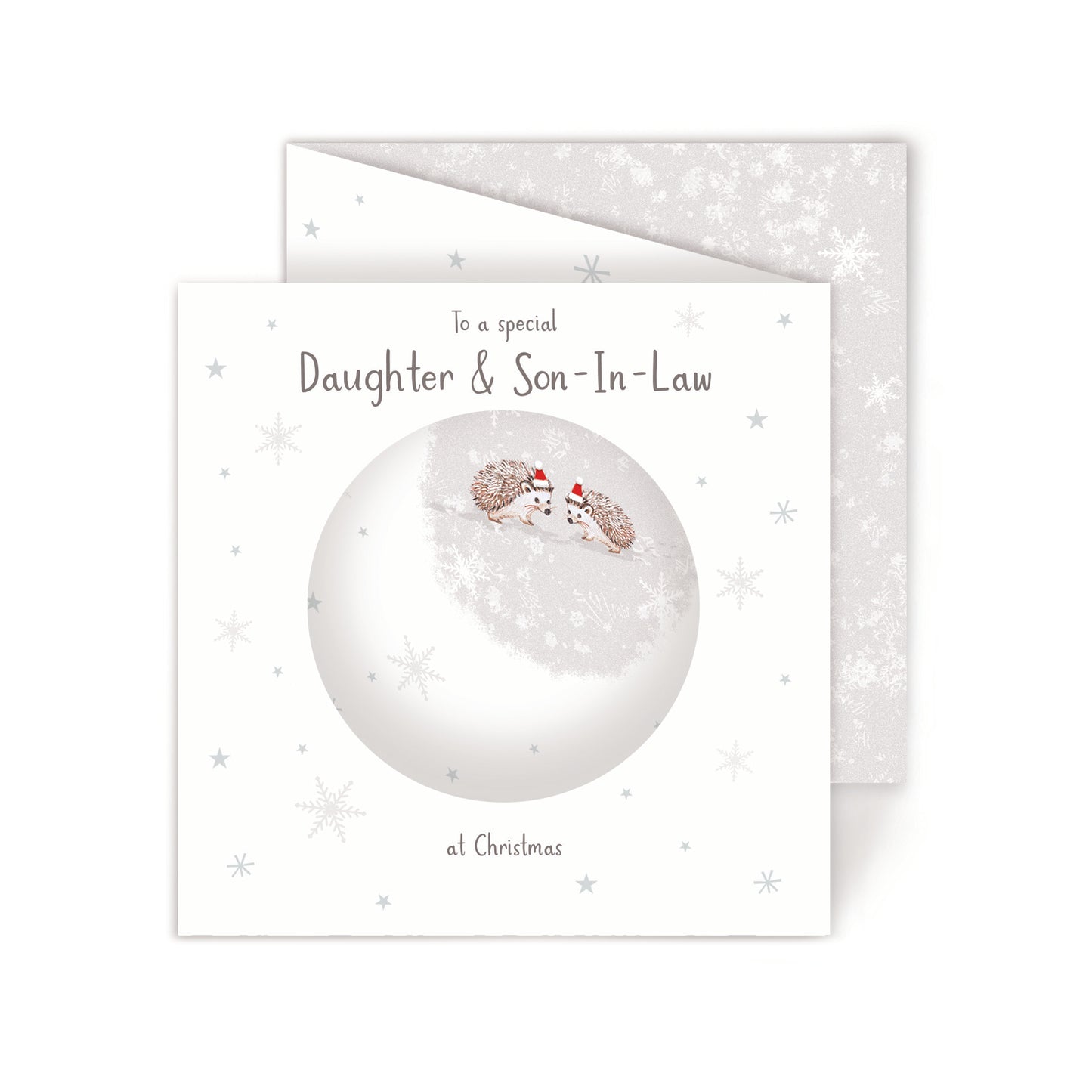 Christmas Card (Single) - Daughter & Son-In-Law - Hedgehogs