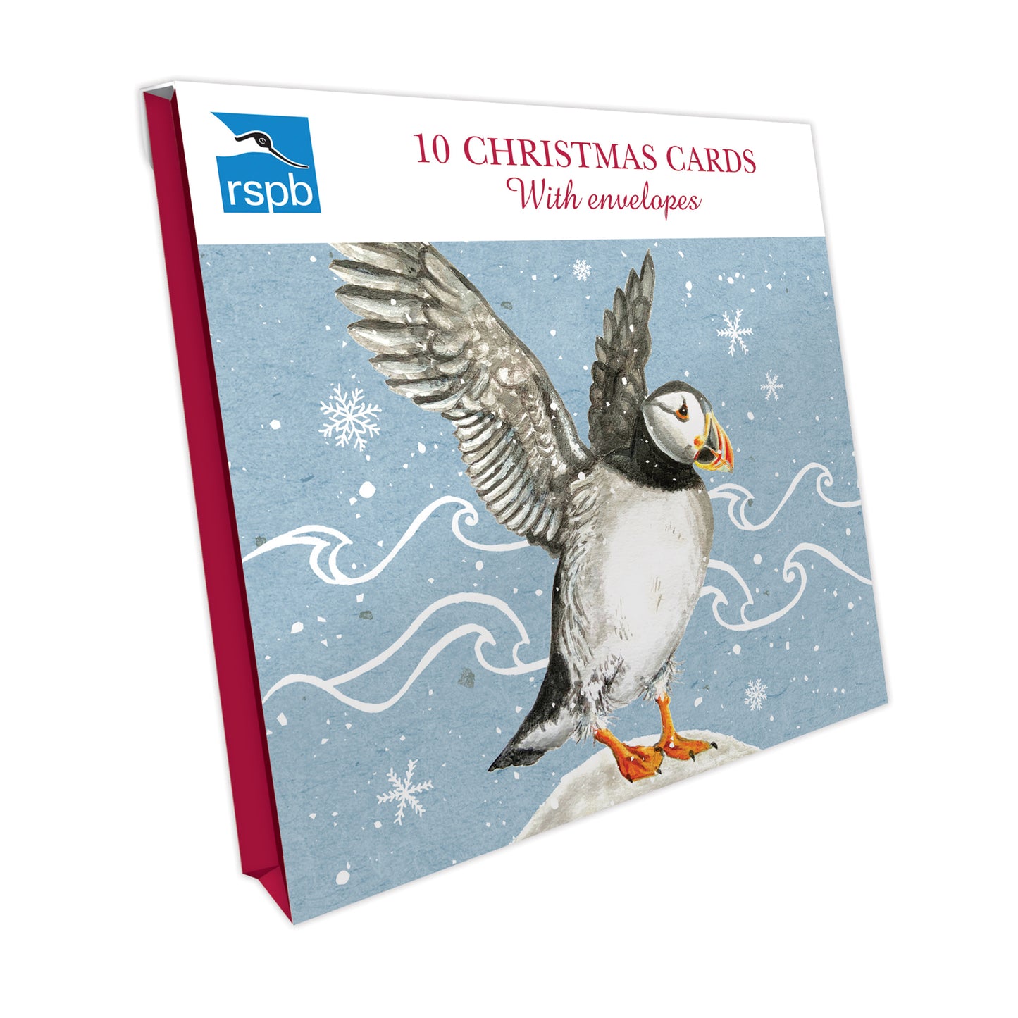 Puffin & Waves - RSPB Small Square Christmas 10 Card Pack