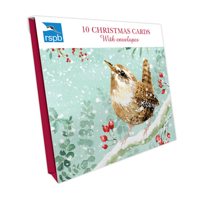 Little Wren - RSPB Small Square Christmas 10 Card Pack