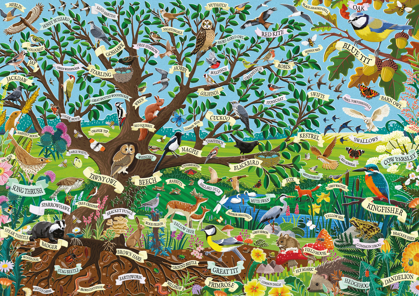 RSPB Wildlife Tree - Family Puzzle - 500XL Piece Jigsaw Puzzle