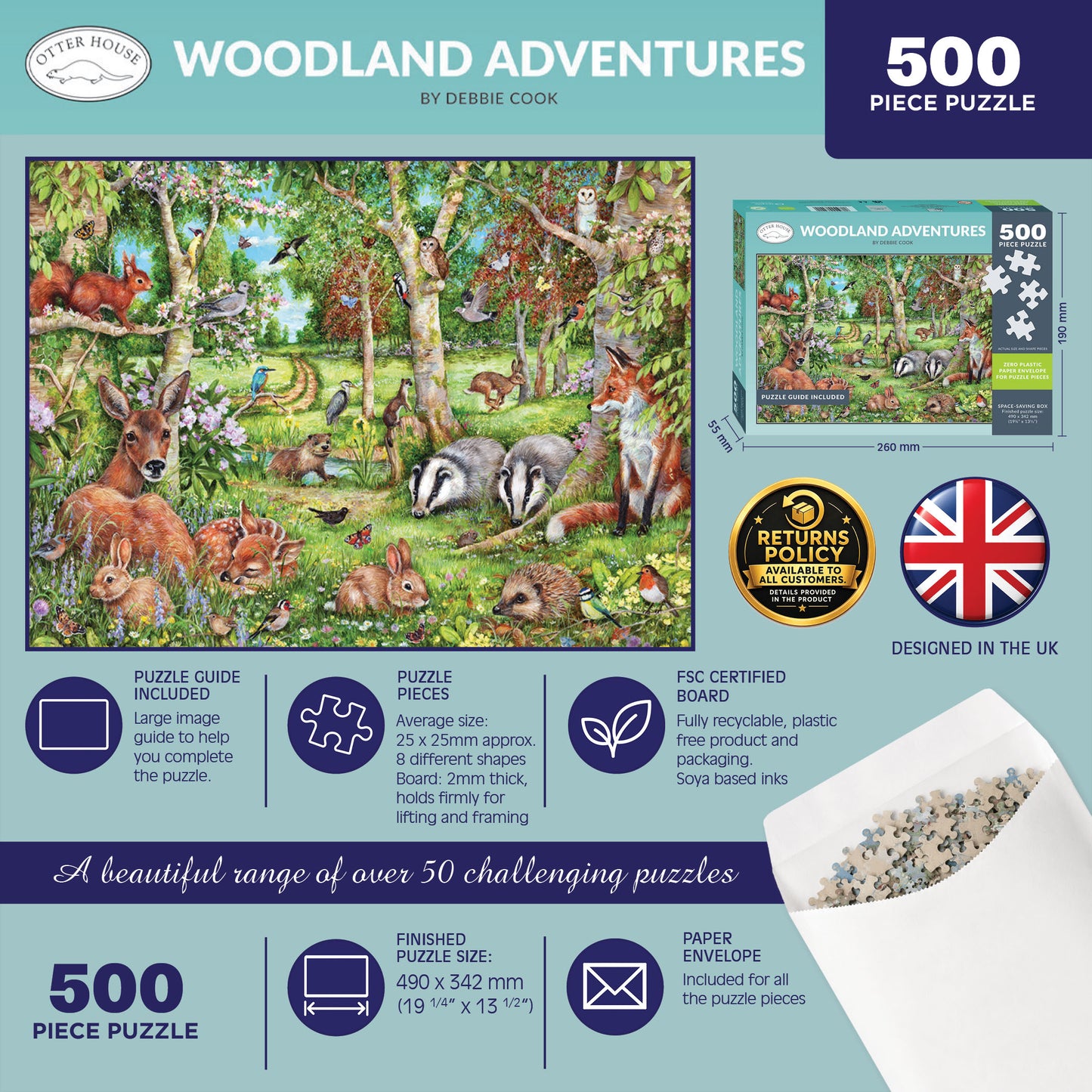 Woodland Adventures - 500 Piece Jigsaw Puzzle