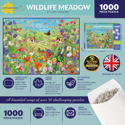 The British Bee Charity - Wildlife Meadow - 1000 Piece Jigsaw Puzzle