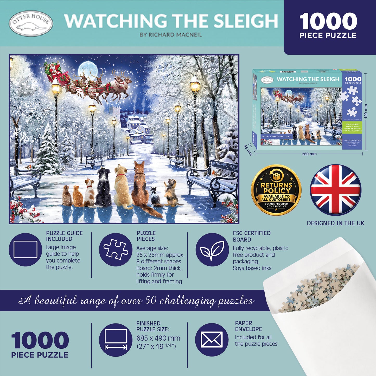 Watching The Sleigh - 1000 Piece Jigsaw Puzzle