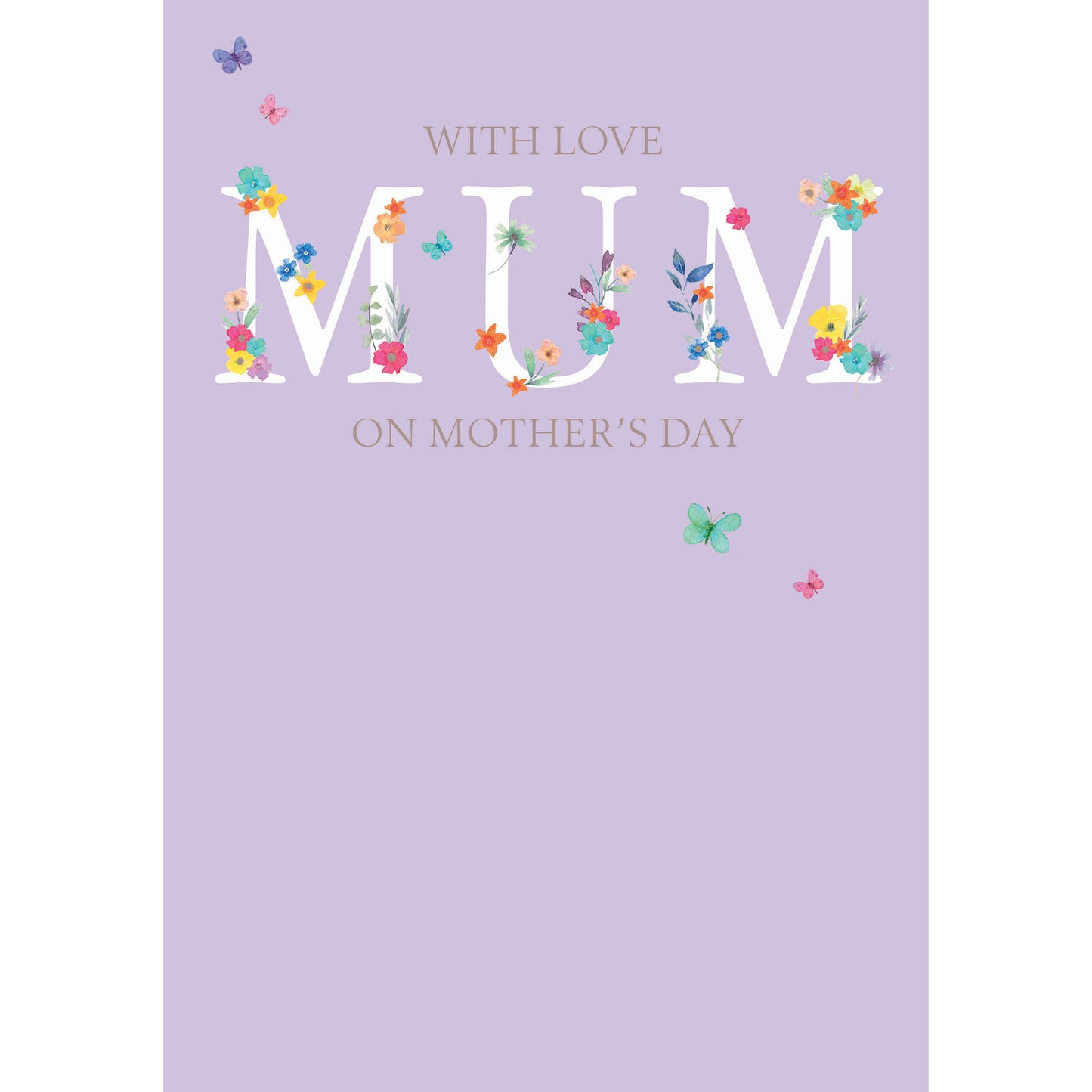 Mother's Day Card - Mum Floral Text