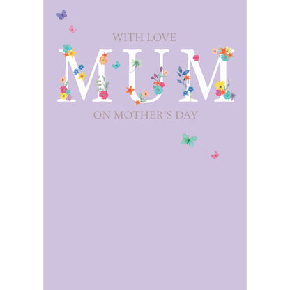 Mother's Day Card - Mum Floral Text