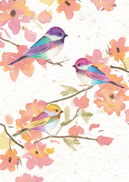 Mini Notecard Pack (6 Cards) - Birds & Blossom