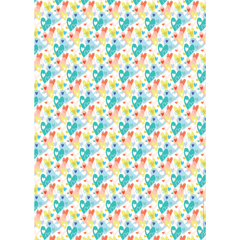 Gift Wrap & Tags - Hearts (2 Sheets & 2 Tags)
