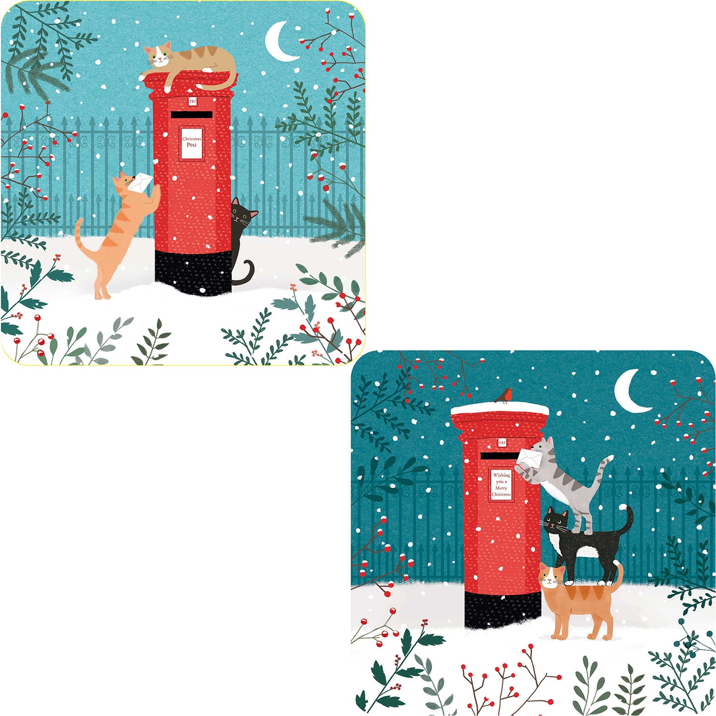 Luxury Christmas Card Pack - Moonlight Cats