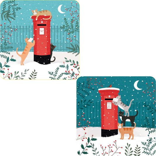 Luxury Christmas Card Pack - Moonlight Cats