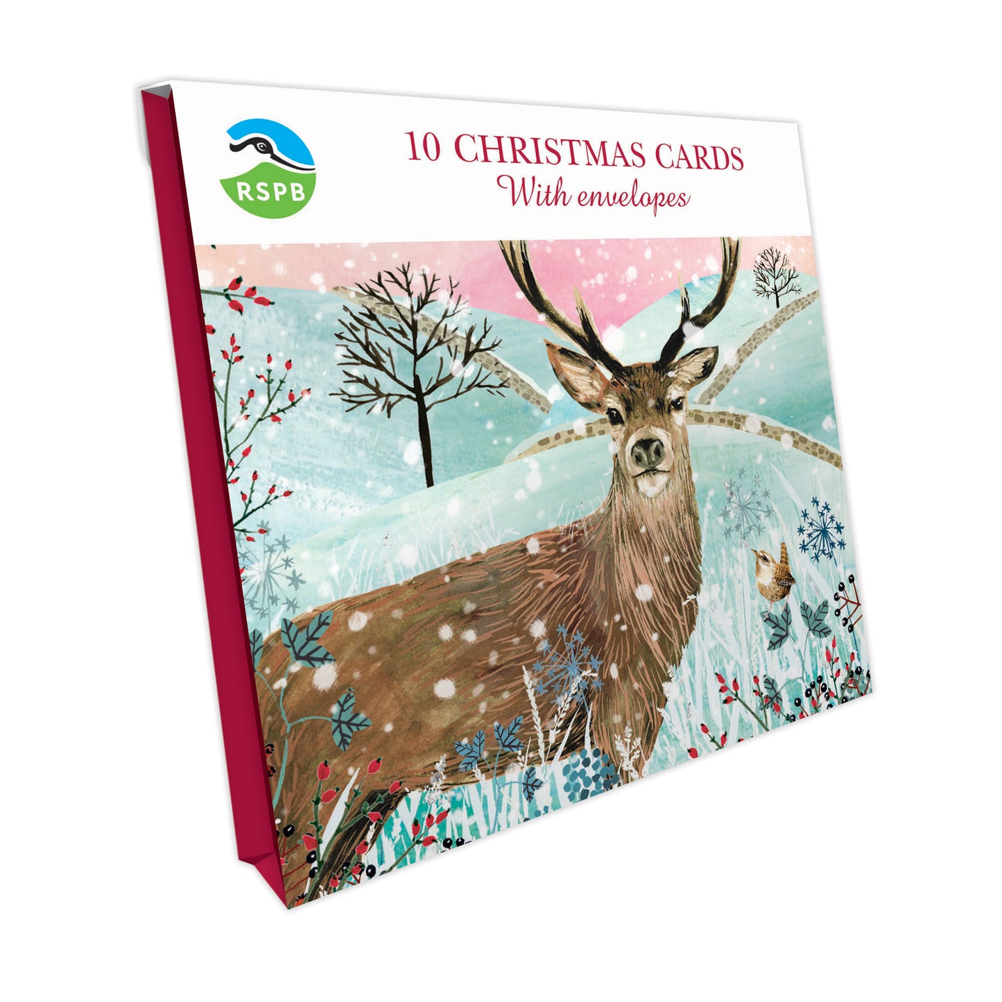 Winter Stag - RSPB Small Square Christmas 10 Card Pack
