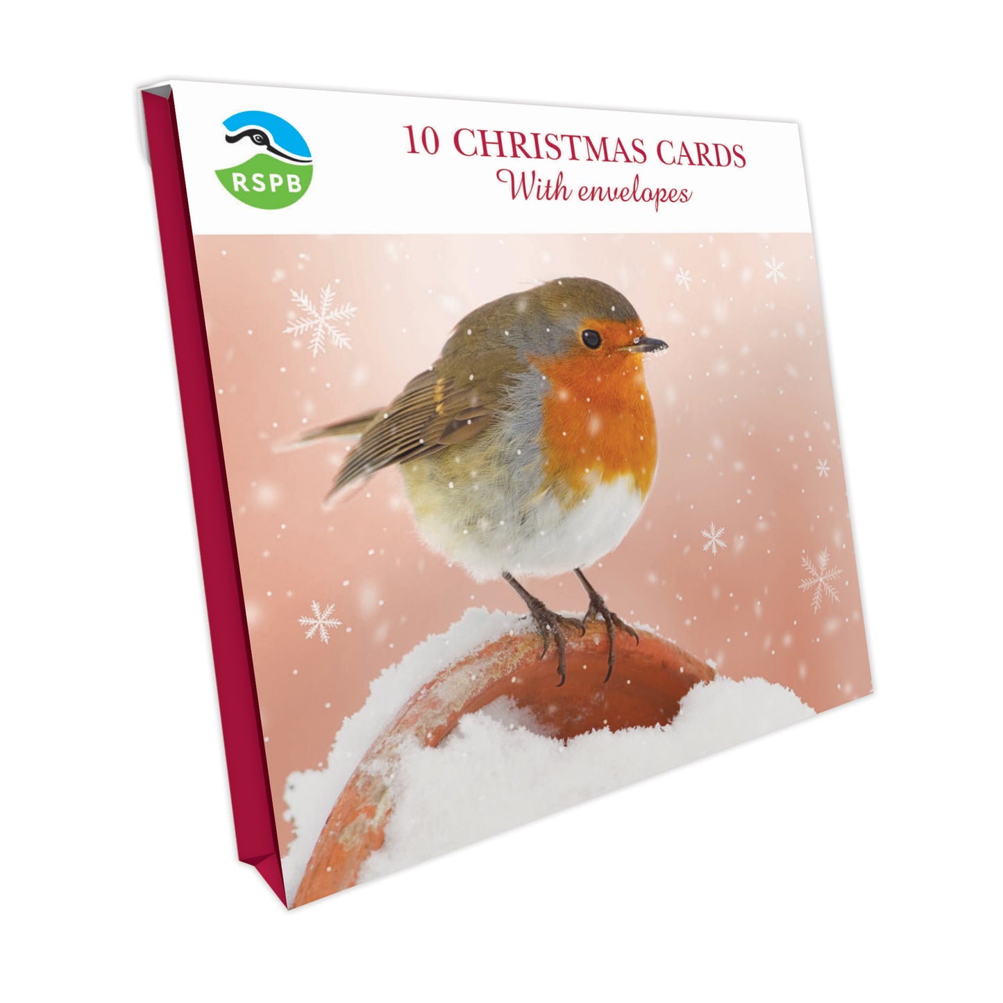 Christmas Robin - RSPB Small Square Christmas 10 Card Pack