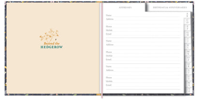 RSPB Beyond The Hedgerow Stationery - Address & Birthday Book - Bees Amongst Flowers