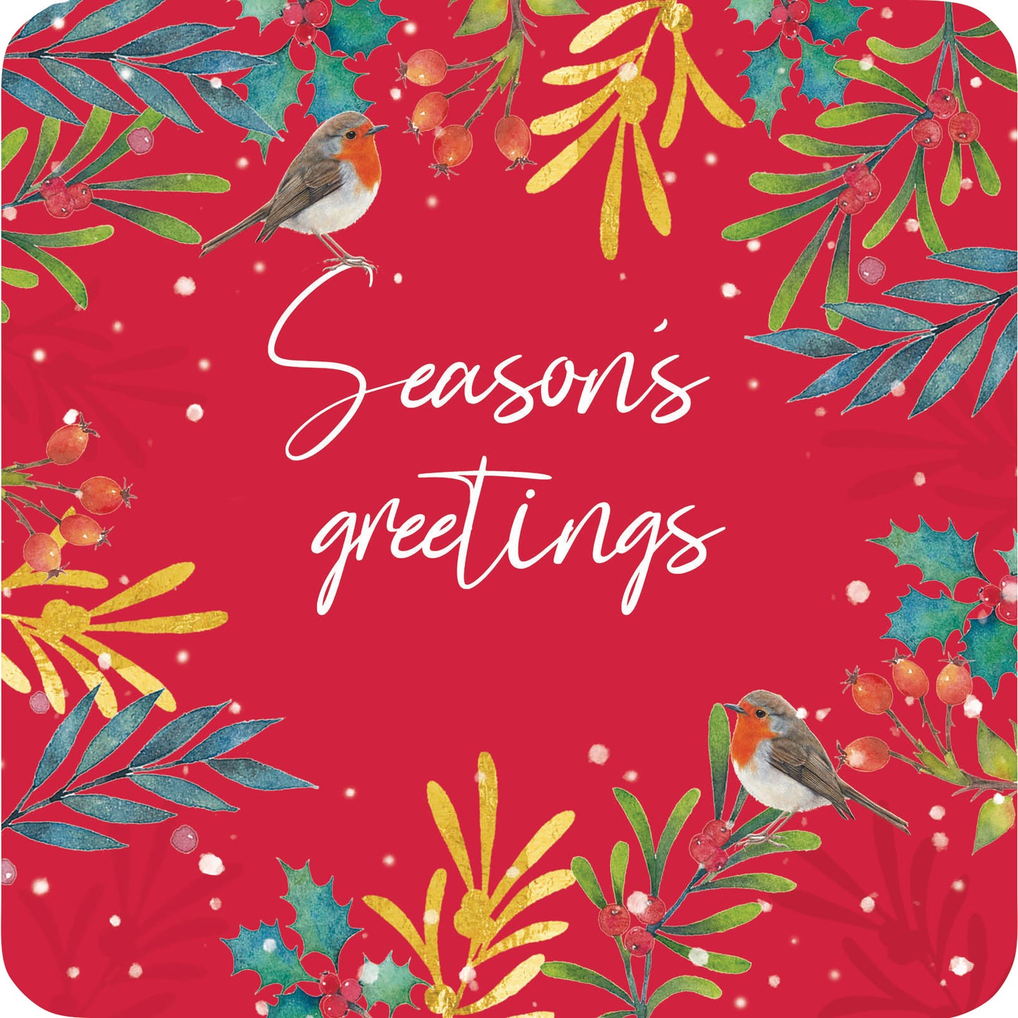 Luxury Charity Christmas Card Pack - Rosehips & Robins