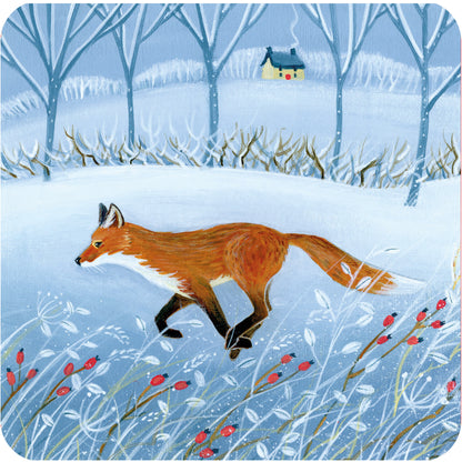 RSPB Luxury Christmas Cards (10 Cards) - Wintry Hare & Fox