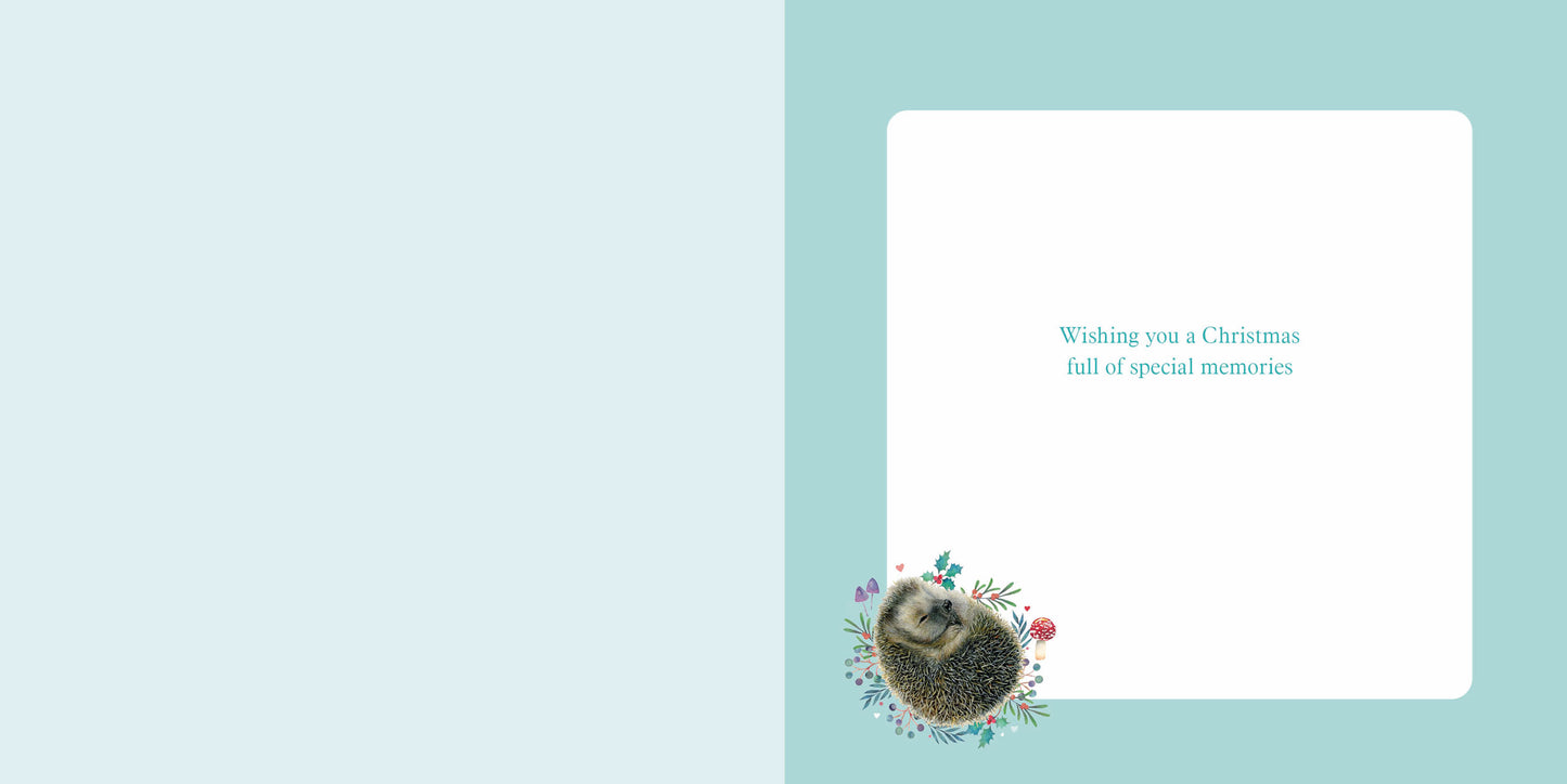 Christmas Card (Single) - Granddaughter - Sleeping Hedgehog