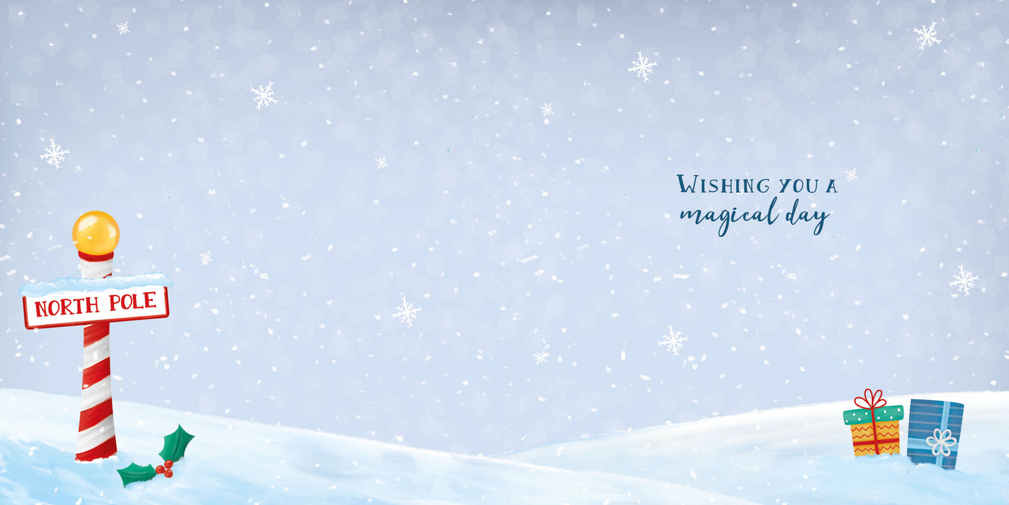 Christmas Card (Single) - Grandson - Santa & Gifts