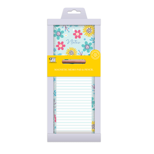 Magnetic Memo Pad - Contemporary Flowers