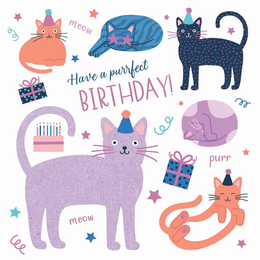 Pattern Happy Card Collection - Party Cats