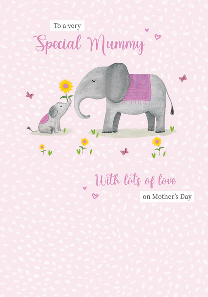 Mother's Day Card - Elephants & Sunflowers