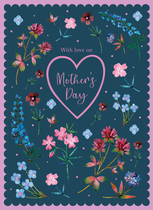 Mother's Day Card - Ditzy Navy Floral