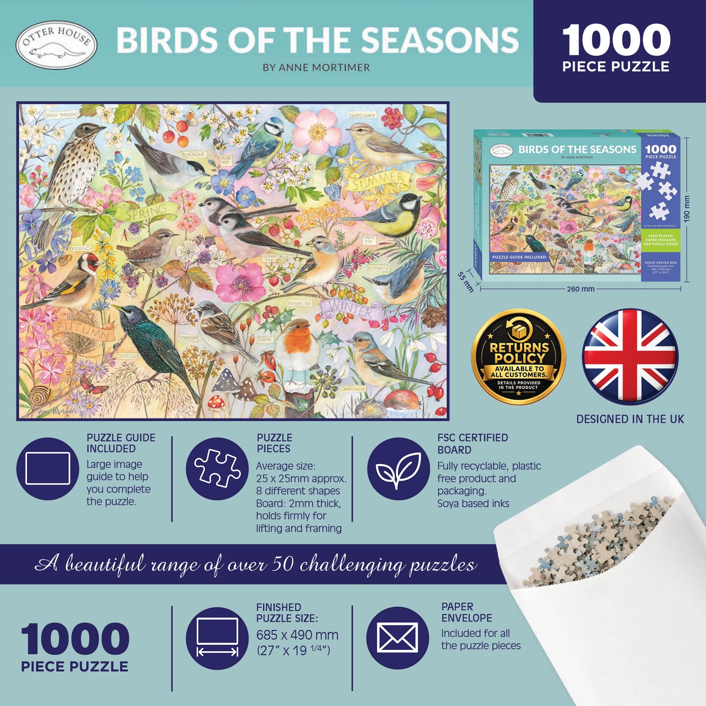 Birds of the Seasons - 1000 Piece Jigsaw Puzzle