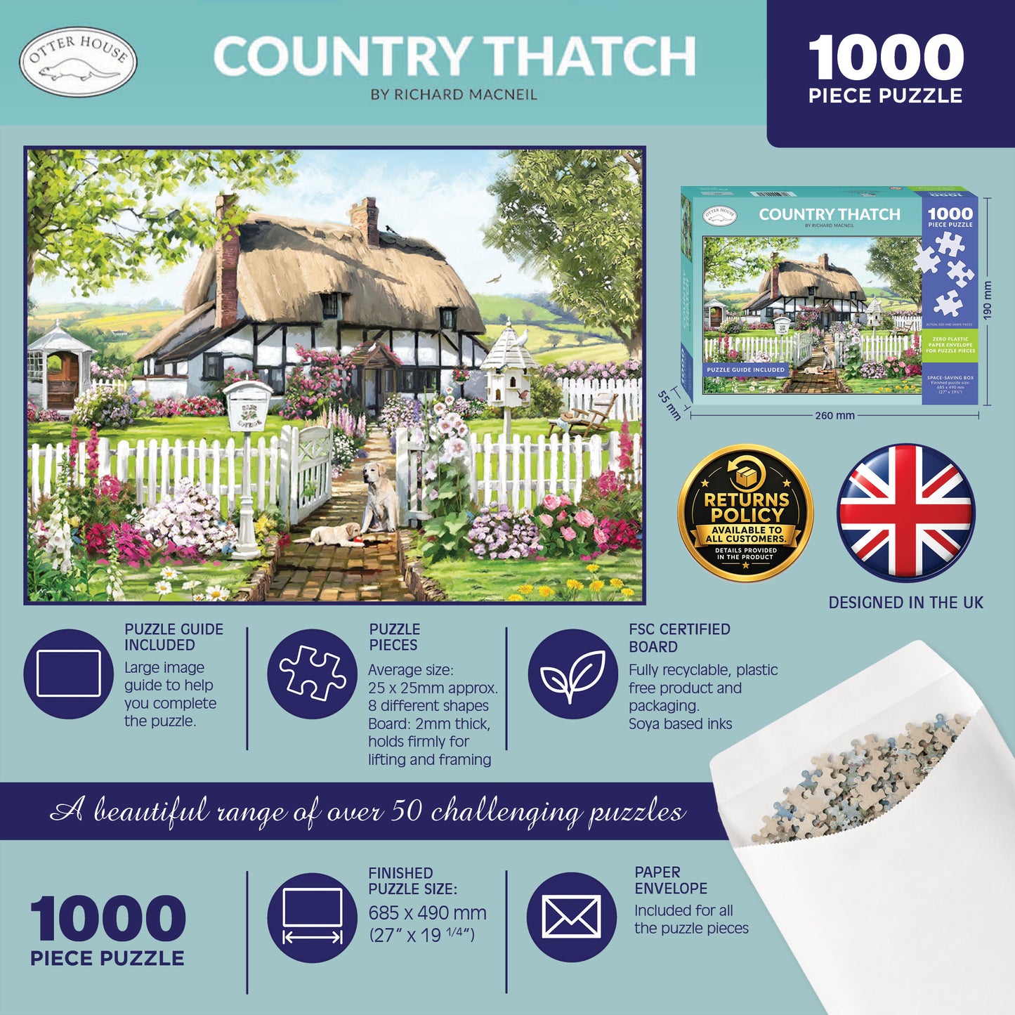 Country Thatch - 1000 Piece Jigsaw Puzzle
