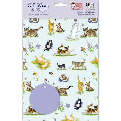 Gift Wrap & Tags - Alison's Animals Cat (2 Sheets & 2 Tags)