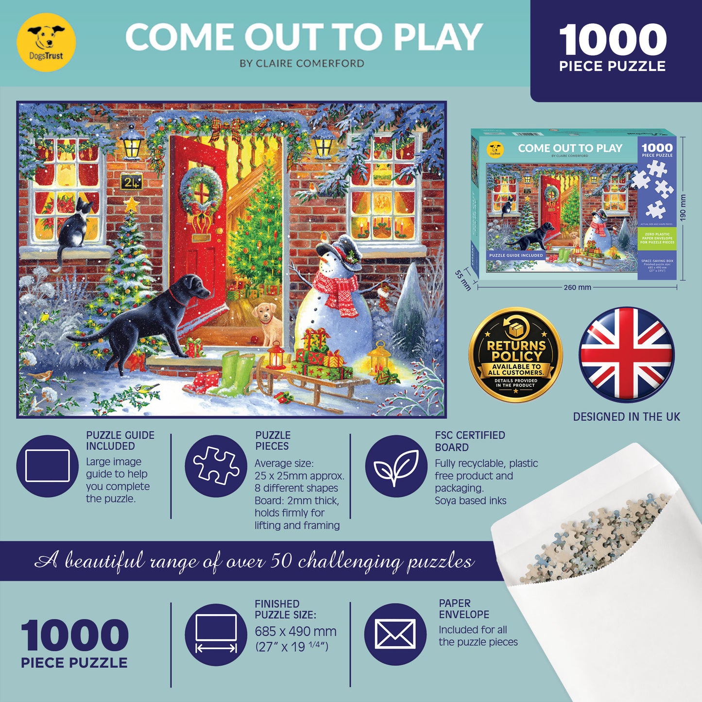 Come Out to Play (Dogs Trust) - 1000 Piece Jigsaw Puzzle