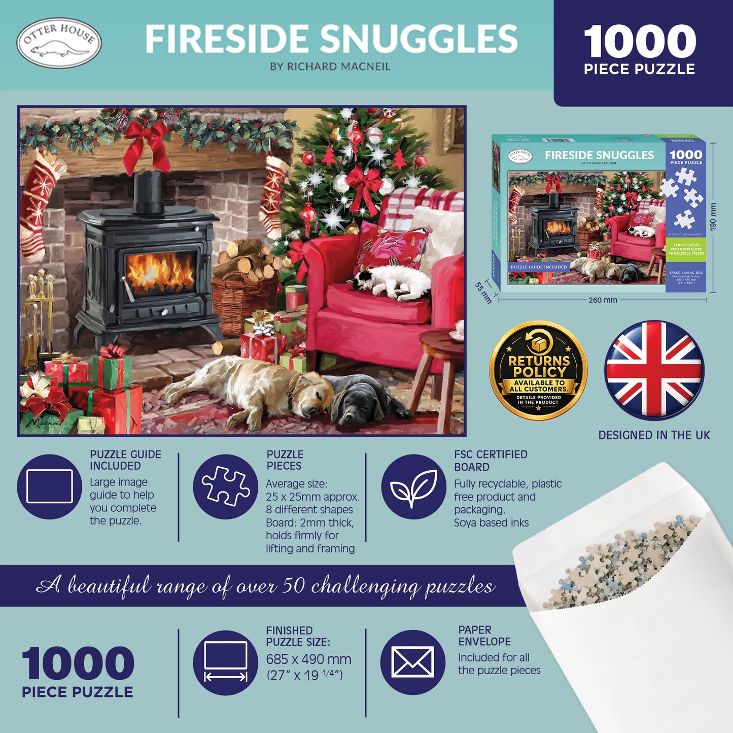 Fireside Snuggles - 1000 Piece Jigsaw Puzzle