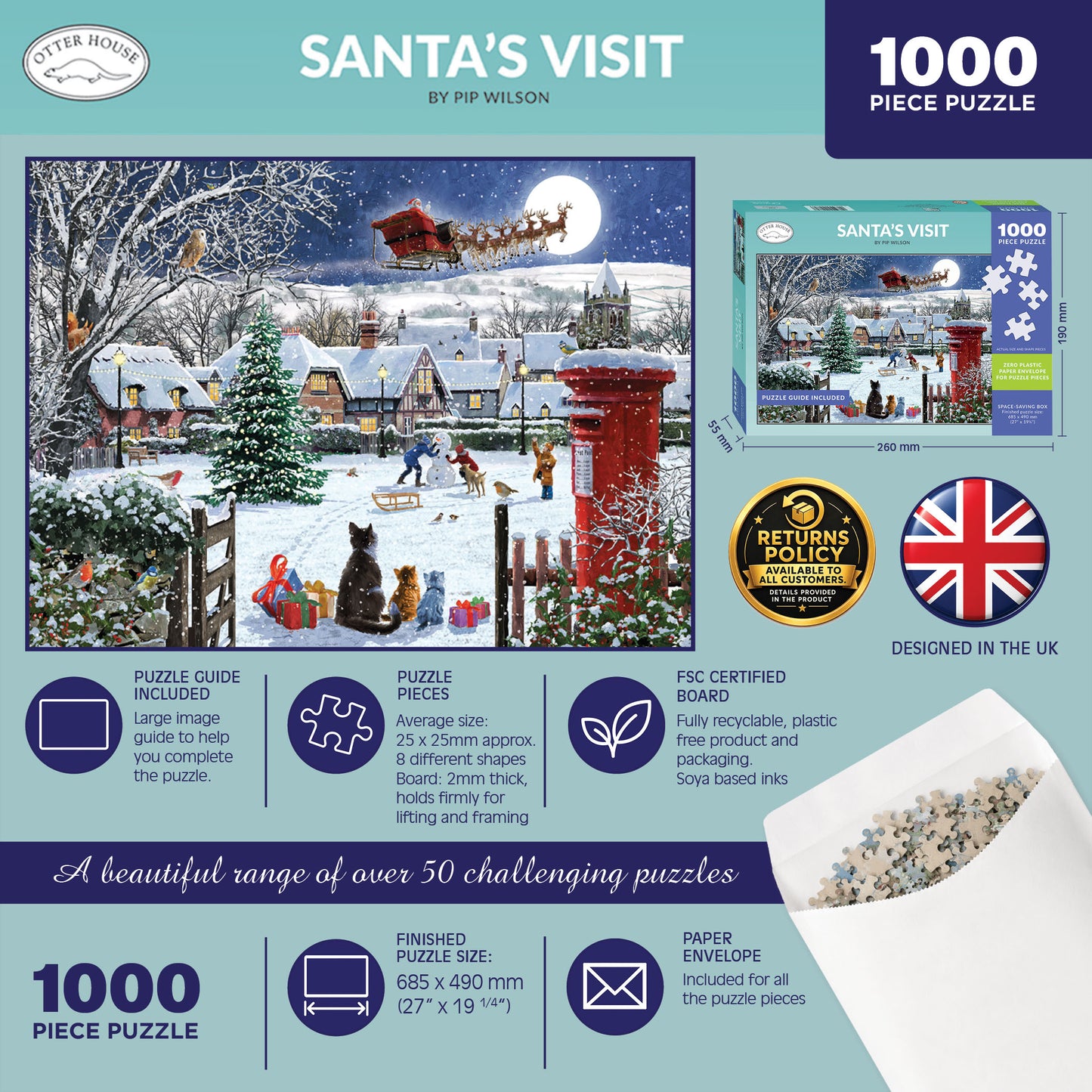 Santa's Visit - 1000 Piece Jigsaw Puzzle