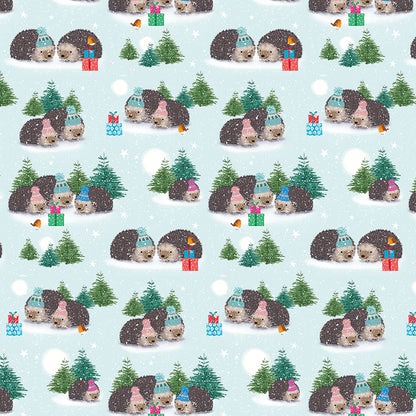 Christmas Wrap & Tags - A Prickle of Hedgehogs (5 Sheets & 5 Tags)