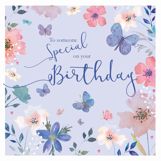 Vintage Garden Card - Butterfly Floral