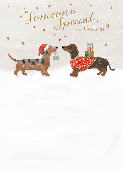 Christmas Card (Single) - Someone Special - Sausage Dogs