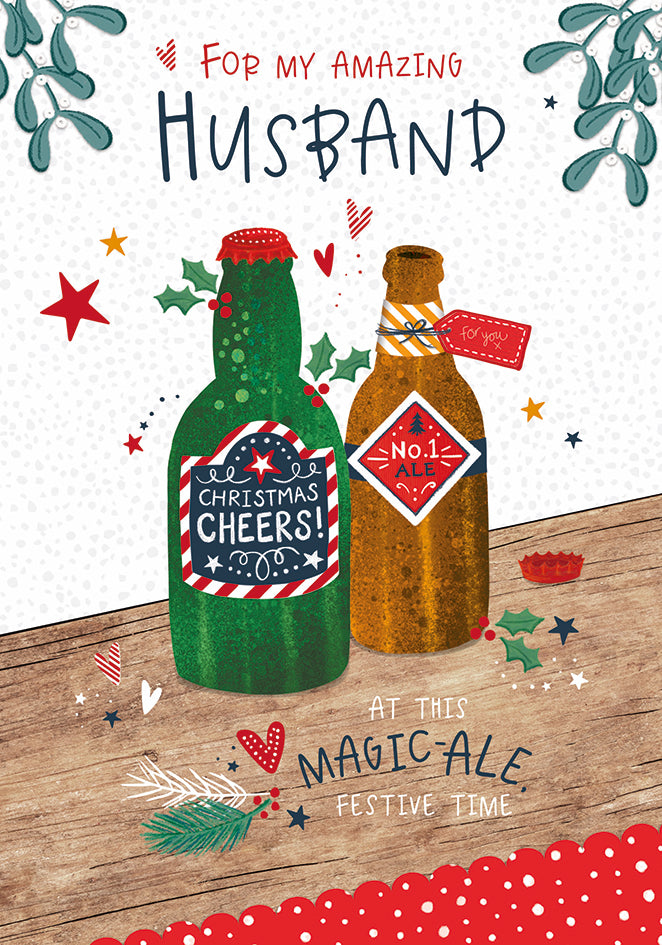 Christmas Card (Single) - Husband - Beers