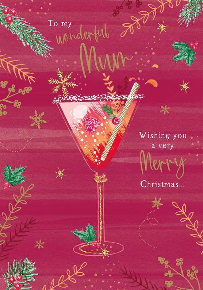 Christmas Card (Single) - Mum - Cocktail