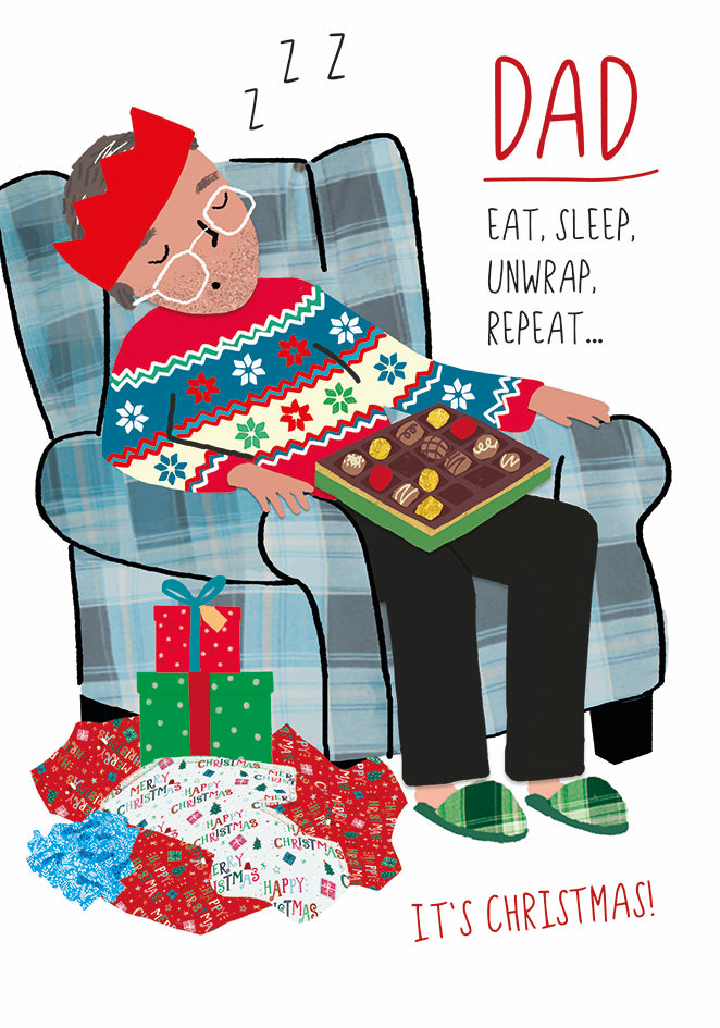 Christmas Card (Single) - Dad - Dad In Armchair