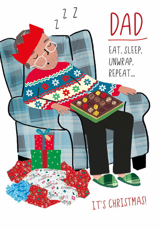 Christmas Card (Single) - Dad - Dad In Armchair