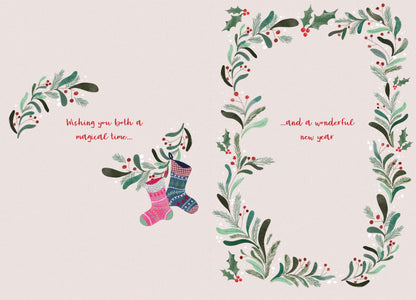 Christmas Card (Single) - Mum & Dad - Stockings