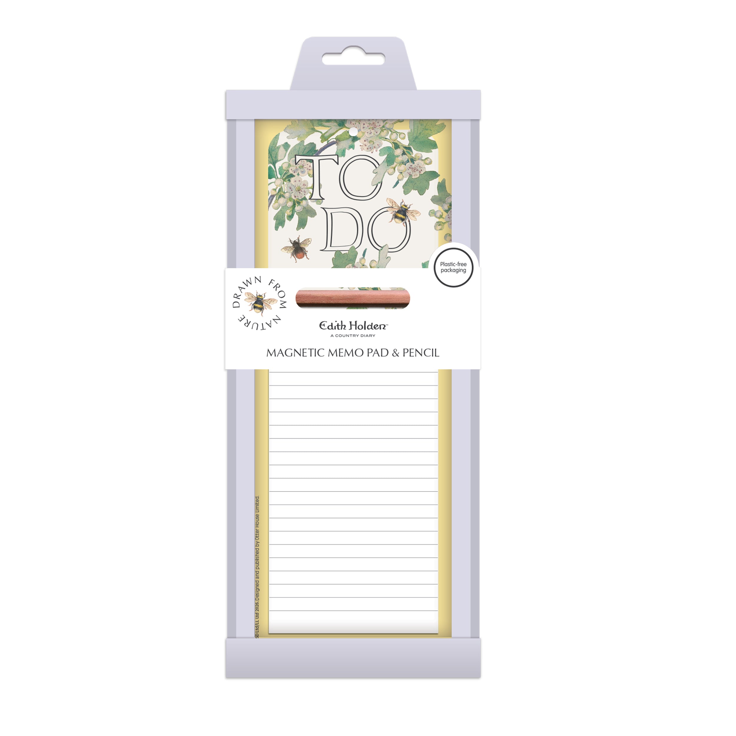 Magnetic Memo Pad - Edith Holden - Hawthorn Blossom – Otter House